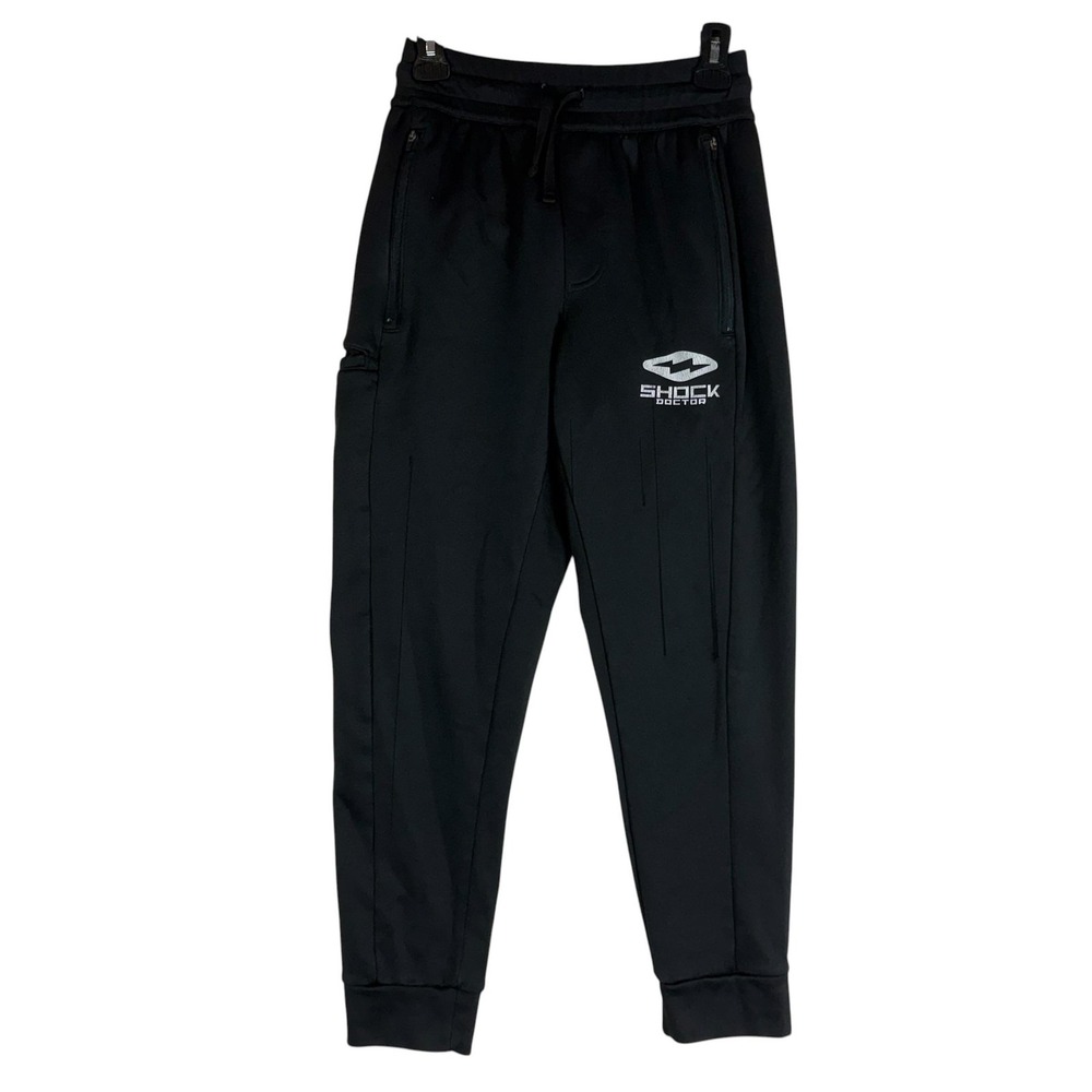 Shock Doctor Pants‎ Mens Medium Black Jogger Elastic Waist Zip Pockets Athletic